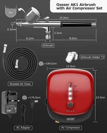 Portable Rechargeable Airbrush Compressor and Airbrush Kit