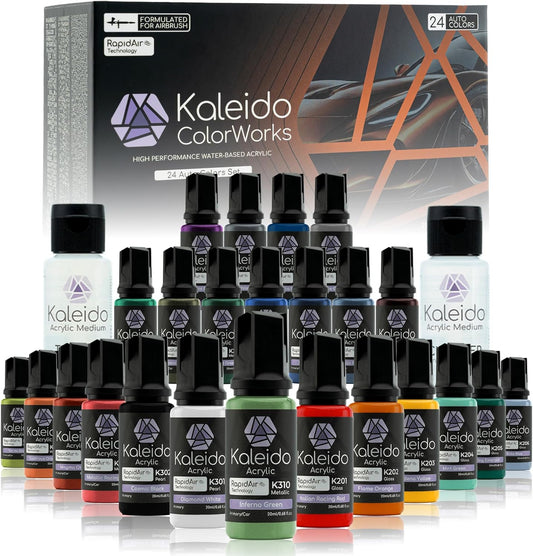 Kaleido Colorworks Airbrush Paints (24 Pack of Auto Colours)