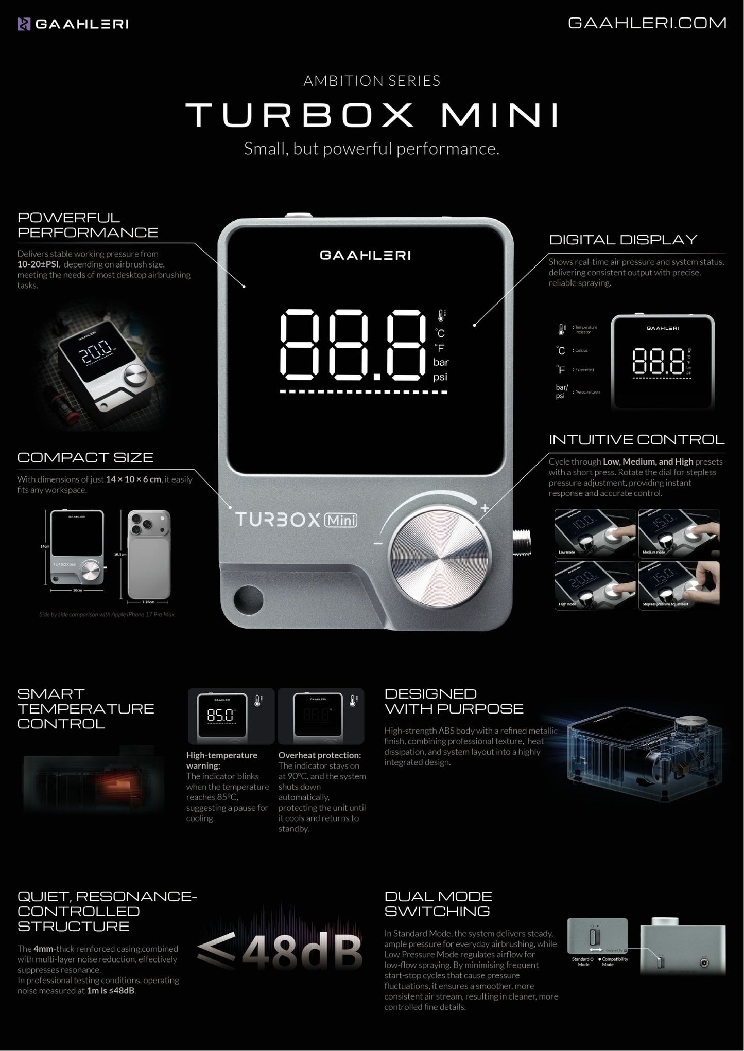 **PRE-ORDER** Gaahleri TURBOX Airbrush Compressor