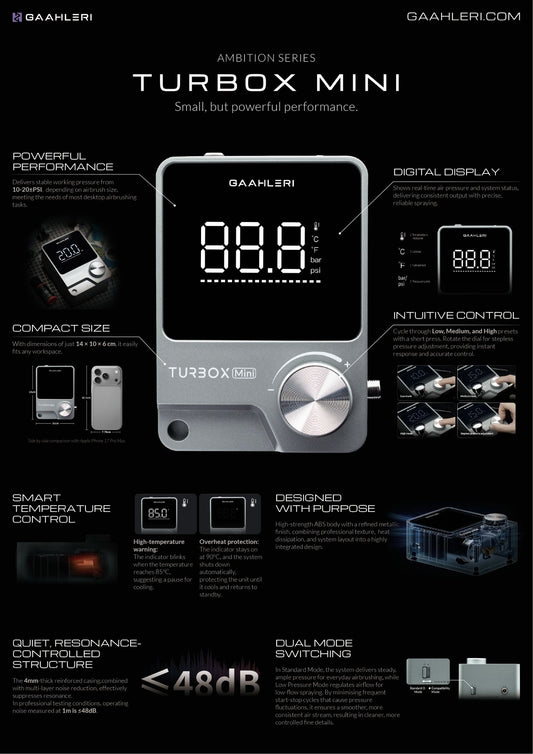 **PRE-ORDER** Gaahleri TURBOX Airbrush Compressor
